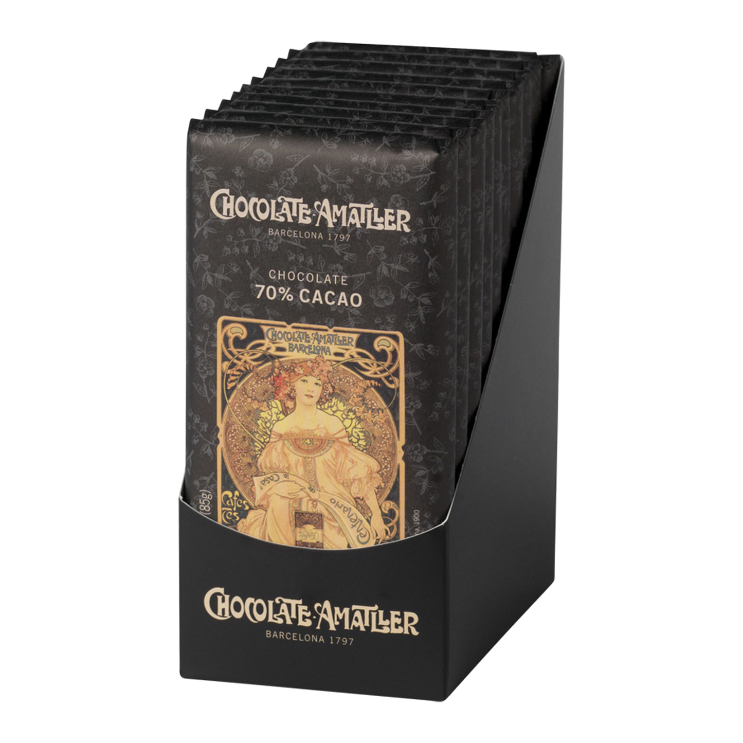 8x Cases of 10 Amatller Kosher tablets Chocolate 70% Cacao 85g