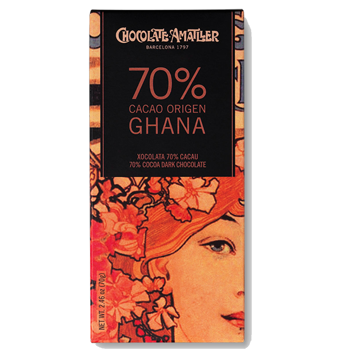 Case of 80 Amatller Kosher tablets 70% Cacao Ghana 70g