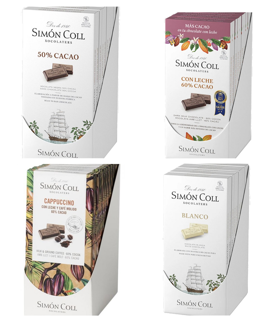 4 Bars (85g Each) - Simon Coll Chocolate Variety Pack
