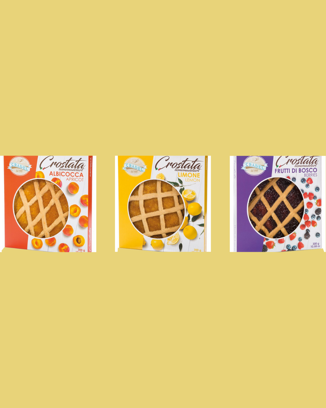 3 x 300g - Cradel Assorted Fruit Tarts – Berries, Lemon & Apricot