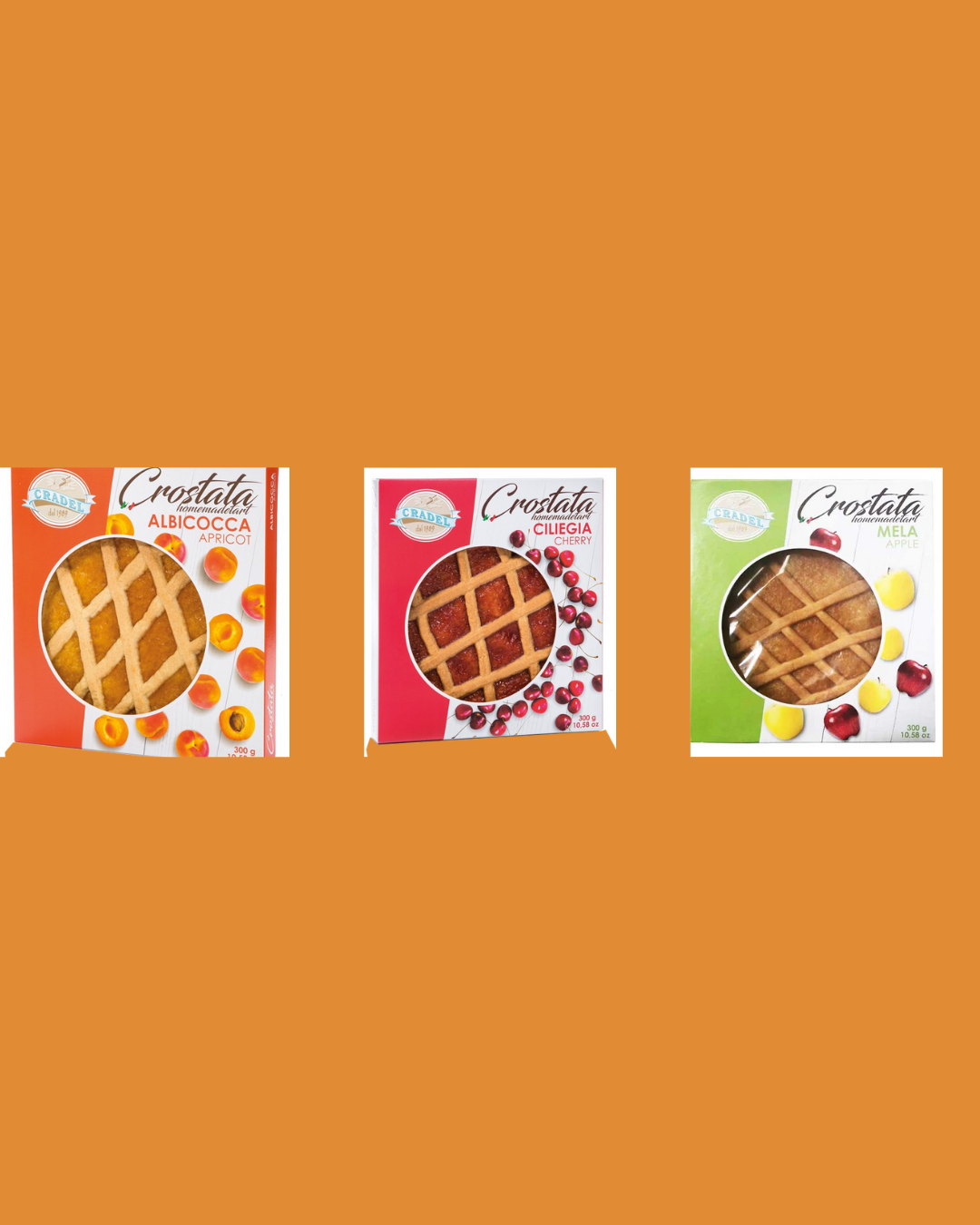 3 x 300g - Cradel Kosher Tarts ā Cherry, Apple & Apricot