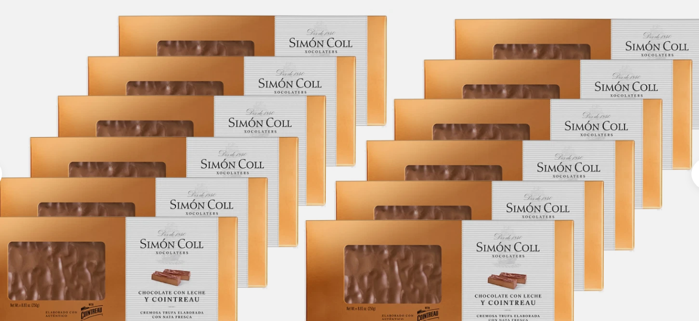 12 Simon Coll Milk Chocolate Cointreau Truffle Nougat 250g