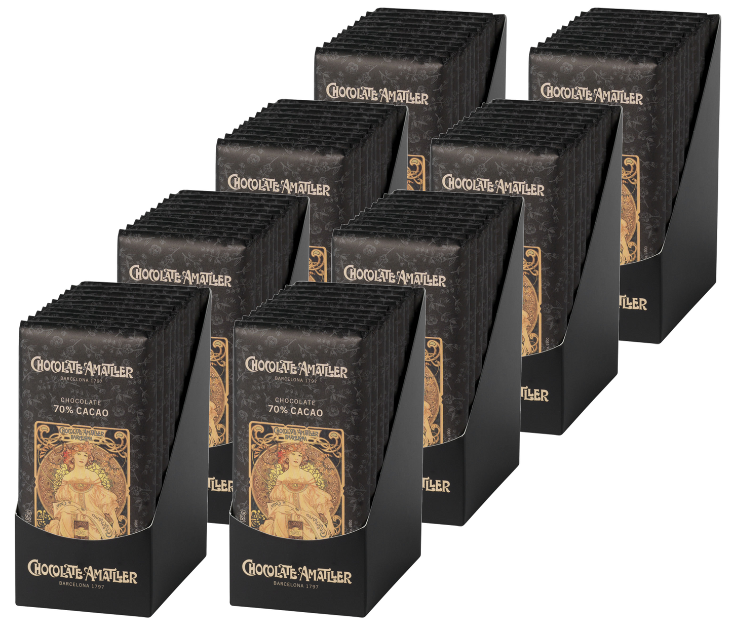 8x Cases of 10 Amatller Kosher tablets Chocolate 70% Cacao 85g