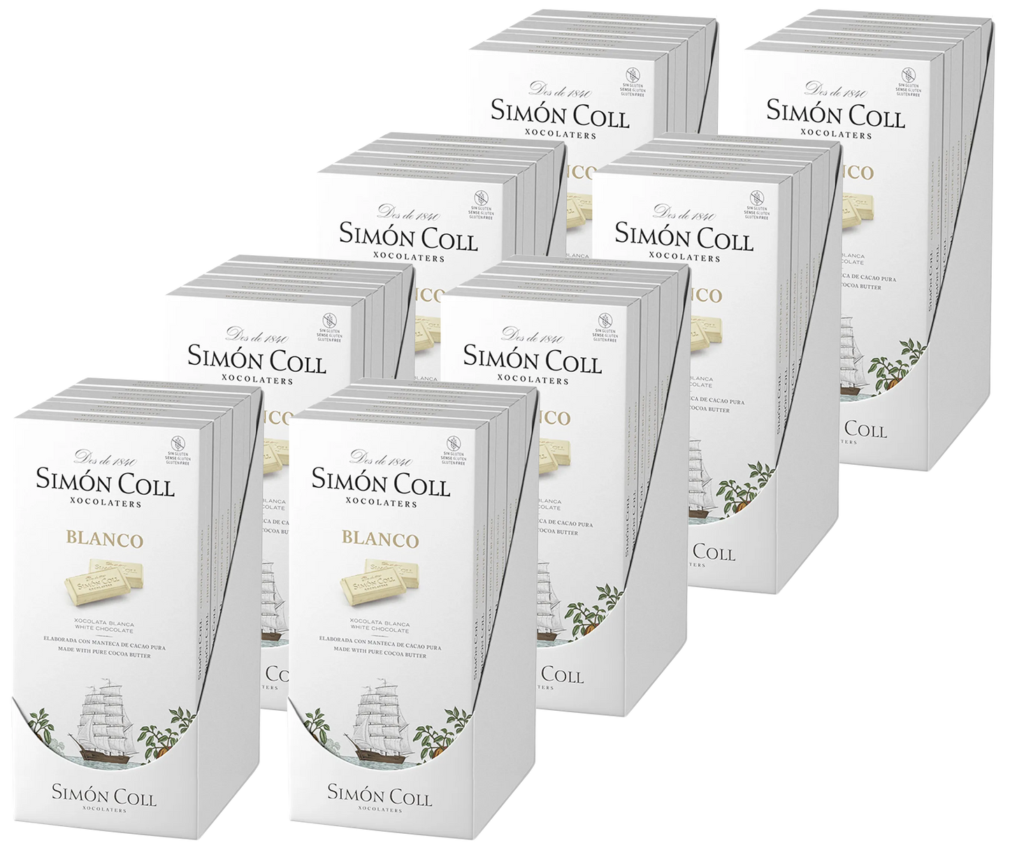 Case of 80 Simon Coll White Chocolate Bar 85g