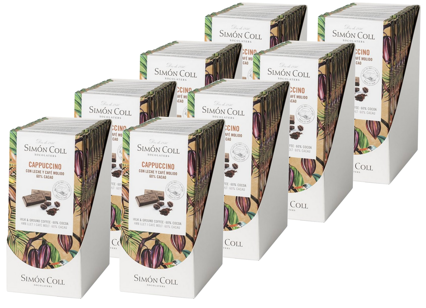 Case of 80 Simon Coll Dark Milk Chocolate Bar 60% cocoa & coffee