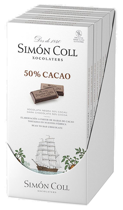 Case of 80 Simon Coll Kosher Dark Chocolate Bar 50% cocoa 85g