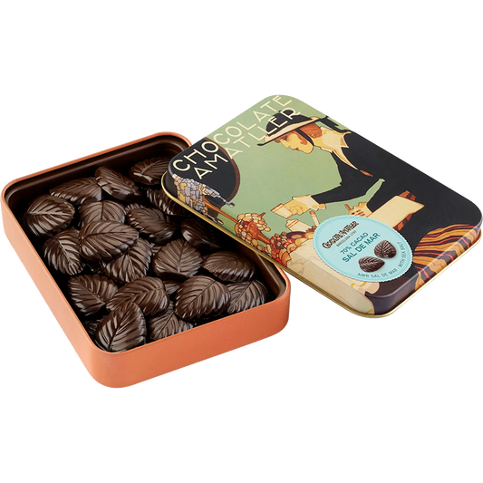 Amatller Chocolate 70% w/Sea Salt Leaves 60g