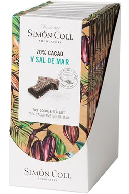 Case of 80 Simon Coll Dark Chocolate Bar 70% w/sea salt 85g