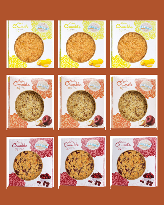 9 Cradel Kosher Crumble Tart Assortment – Cherry, Lemon, Apple