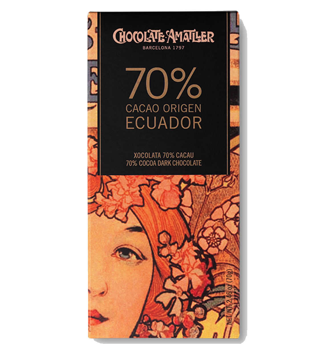 Case of 80 Amatller Kosher tablets 70% Cacao Ecuador 70g