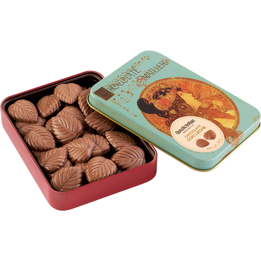 Amatller Milk Chocolate Leaves Metal Tin 60g