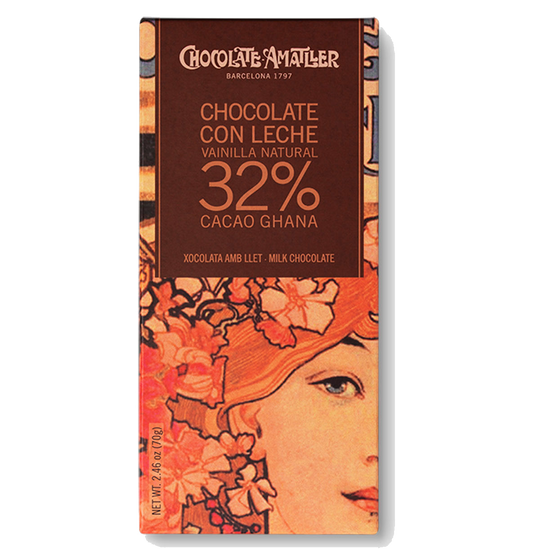Case of 10 Kosher tablets 32% Cacao Ghana Vainilla B. 70g