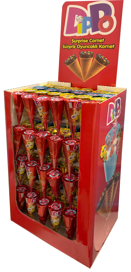 96 Dippo Cornets - hazelnut & chocolate flavored surprise toy