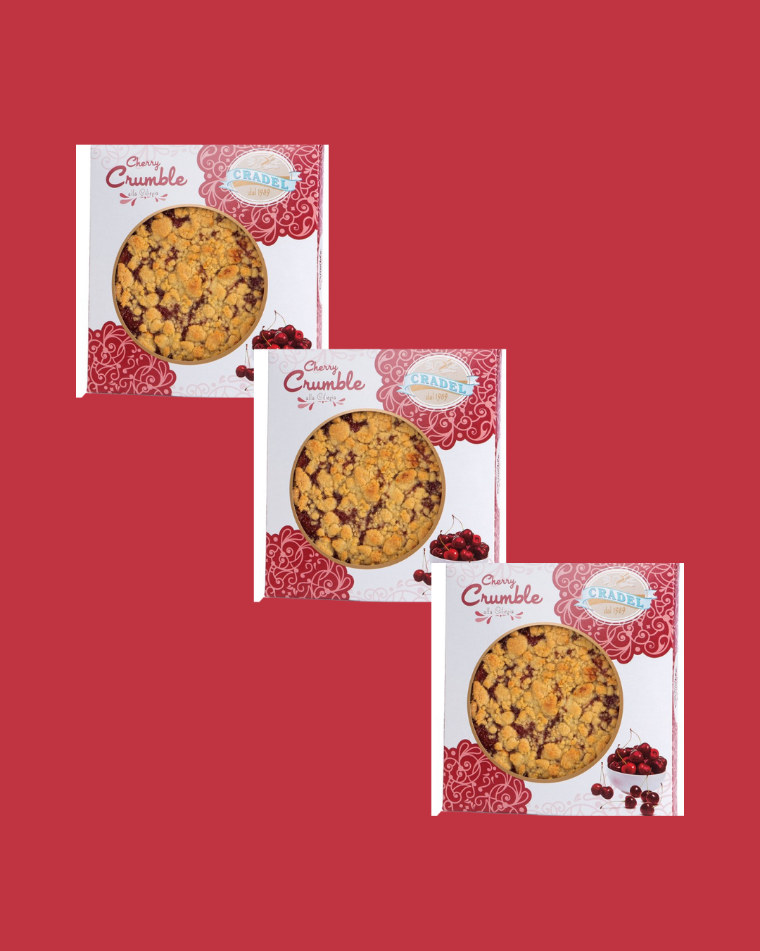 Cradel Cherry Crumble Tart 350 g (x3) - Kosher