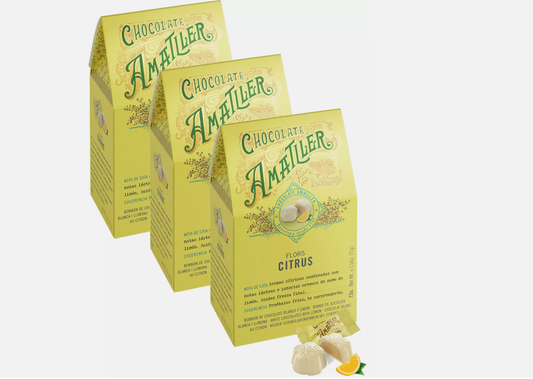 Pack of 3 Boxes Amatller White Chocolate Citrus Pralines