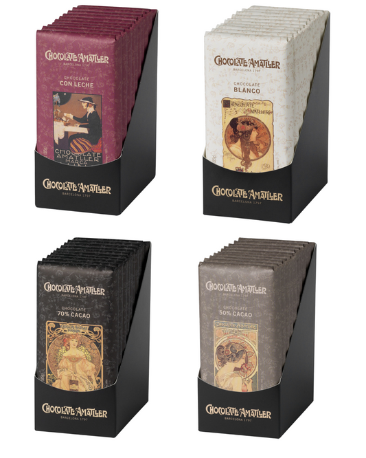 Amatller Chocolate Bar Variety Pack – 4 Bars (85g Each)