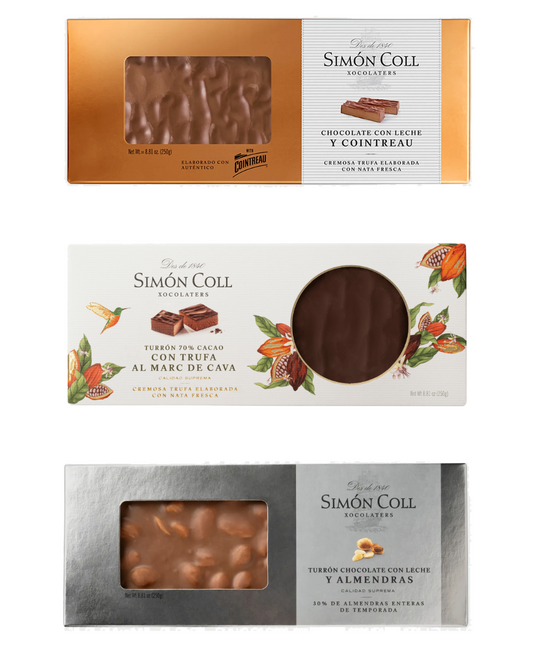 Simon Coll Premium Chocolate Nougat Selection – 3 Bars (250g Each)