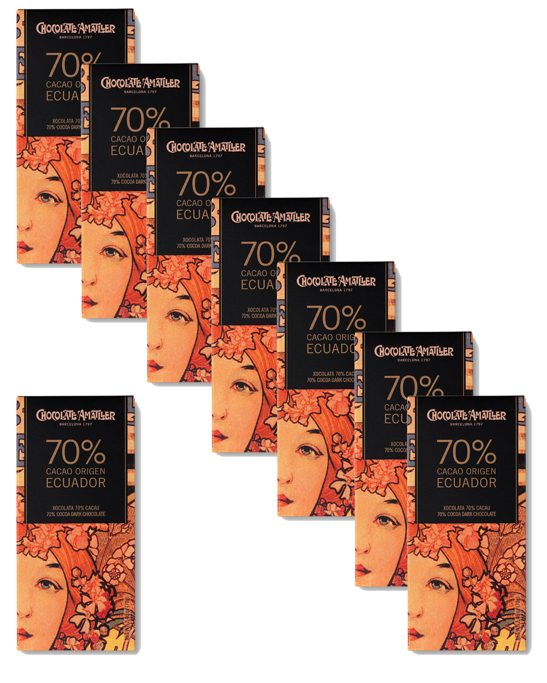 Case of 80 Amatller Kosher tablets 70% Cacao Ecuador 70g