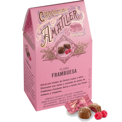3 boxes Amatller Milk Chocolate Raspberry Pralines