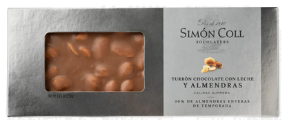 Pack of 12 Simon Coll Milk Chocolate w/whole almonds Nougat 250g
