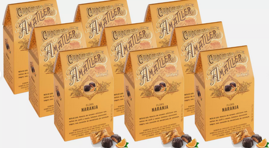 9 Boxes Amatller 70% Chocolate Orange Pralines