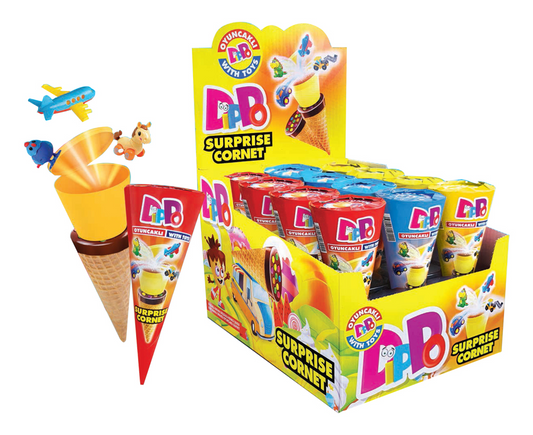 12 Dippo cone hazelnut & chocolate flavored surprise toy