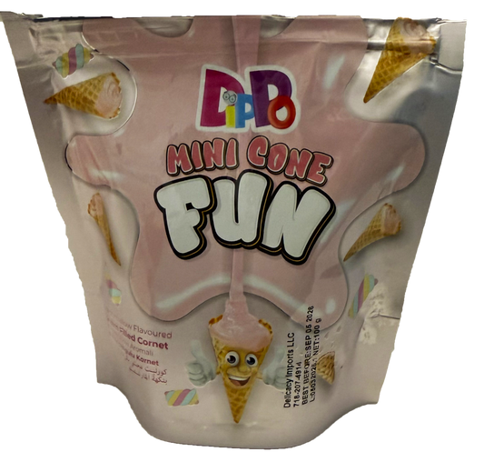 18 Dippo mini cone Marshmallow flavored bags 100g
