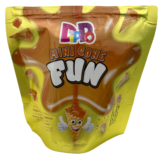18 Dippo mini cone Salted caramel flavor filled bags 100g