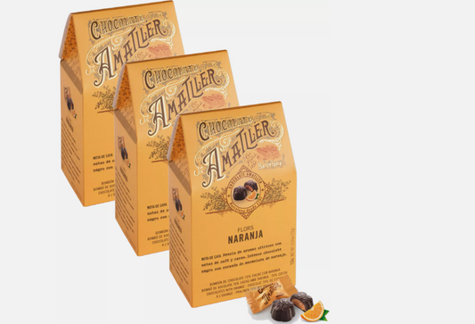 Pack of 3 Boxes Amatller 70% Chocolate Orange Pralines