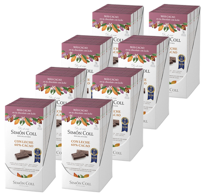 Case of 80 Simon Coll Kosher Dark Milk Chocolate Bar – 60% Cocoa 85g