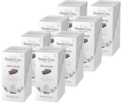 Case of 80 10 Simon Coll Kosher Dark Chocolate Bar 70% cocoa 85g