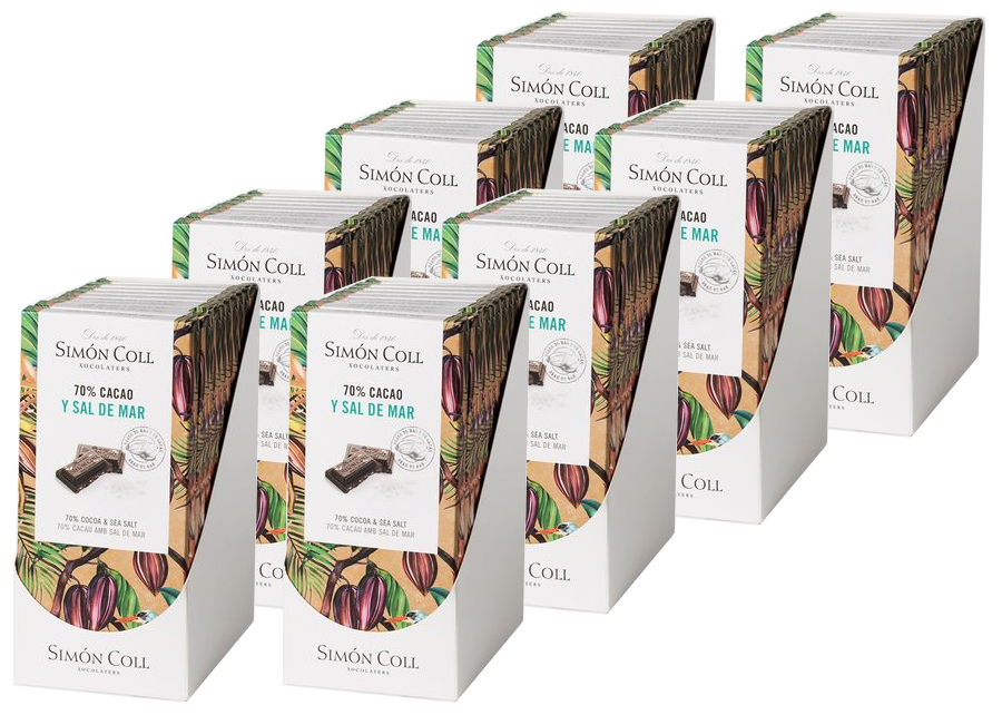Case of 80 Simon Coll Dark Chocolate Bar 70% w/sea salt 85g