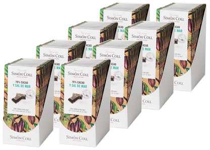 Case of 80 Simon Coll Dark Chocolate Bar 70% w/sea salt 85g