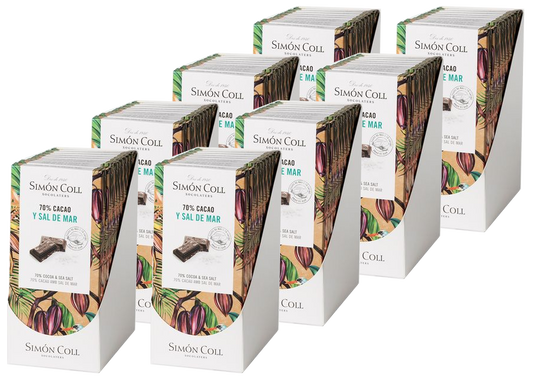 Case of 80 Simon Coll Dark Chocolate Bar 70% w/sea salt 85g