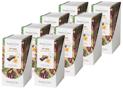 Case of 80 Simon Coll Dark Chocolate Bar 70% w/orange 85g