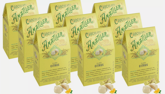 Cases of 9 Boxes Amatller White Chocolate Citrus
